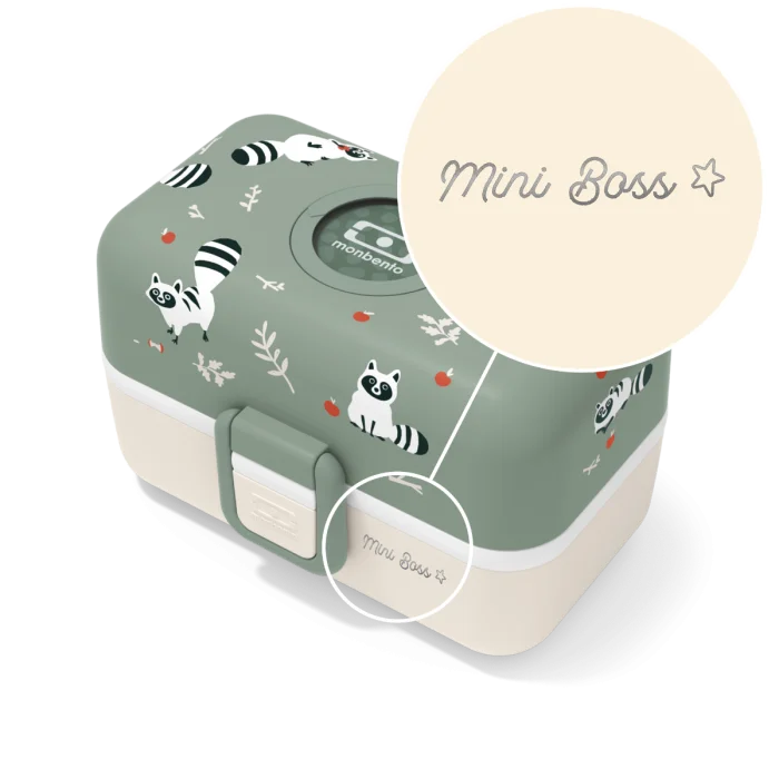Set lunch boxes parents/kids green "Big Boss/Mini Boss"