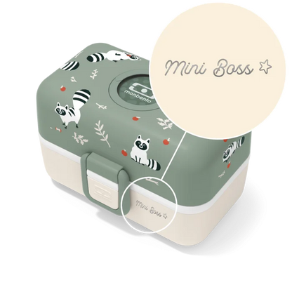 Set lunch boxes parents/kids green "Big Boss/Mini Boss"