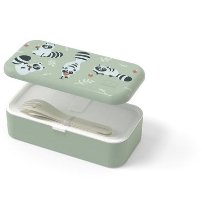 Set MB Foodie green Raccoon + cutlery