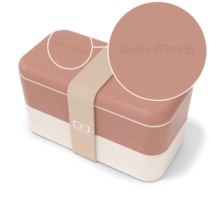Set lunch boxes parents/kids pink "Queen Mom/Little Queen"