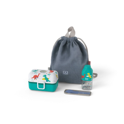 Kids lunch set Tresor blue Dino