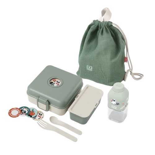 Snacky green Natural set and its accessories