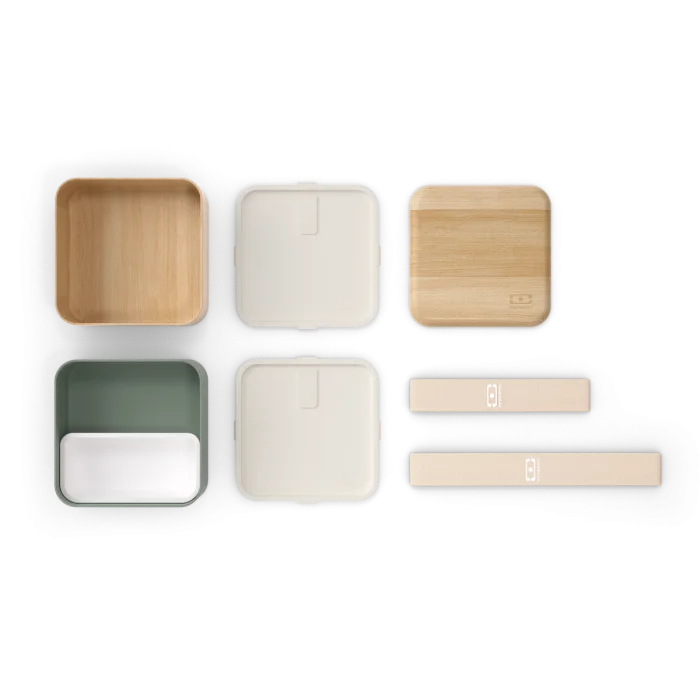 MB Square Wood/green Natural